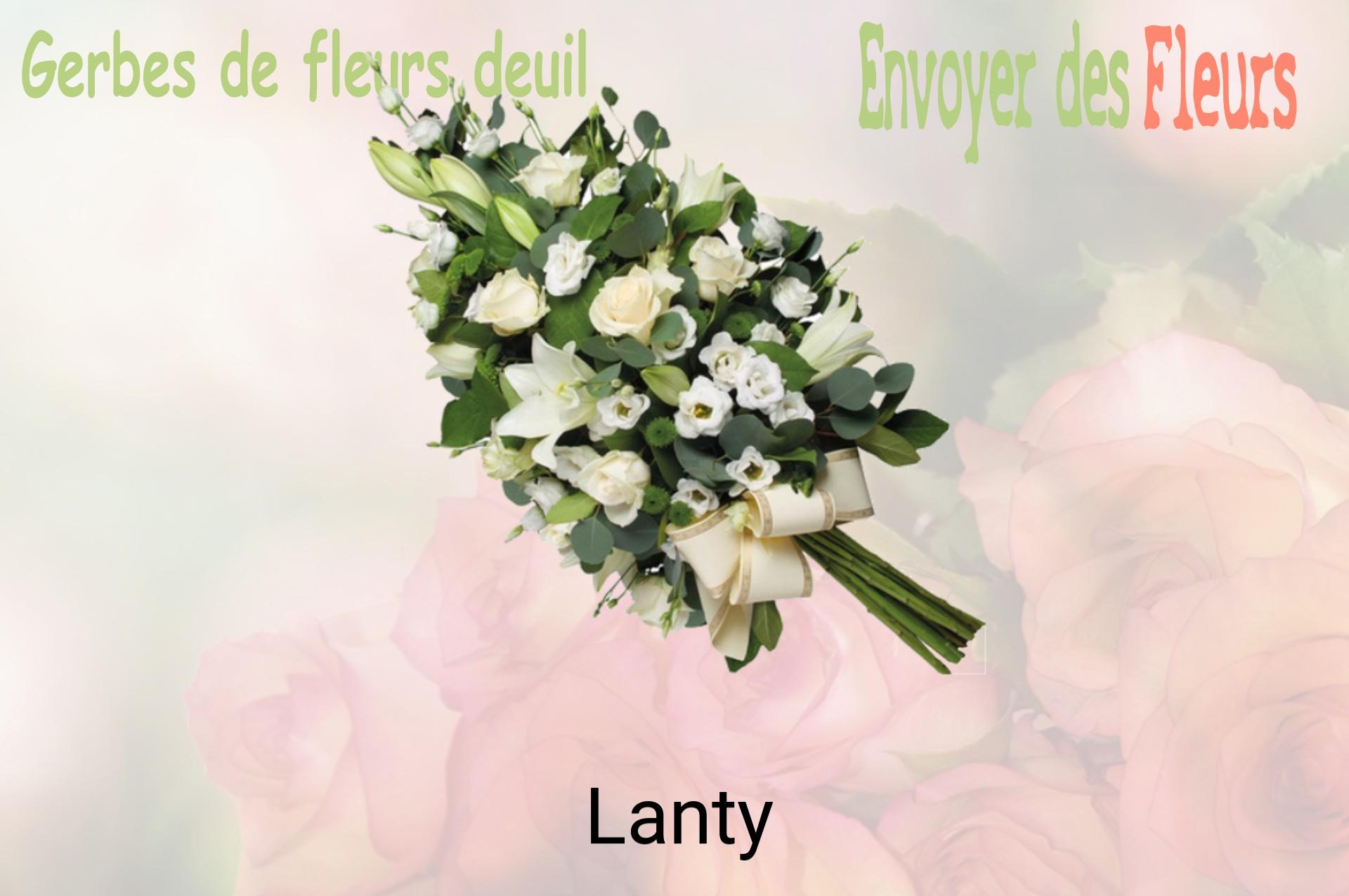Gerbe de fleurs de deuil livrée à Lanty